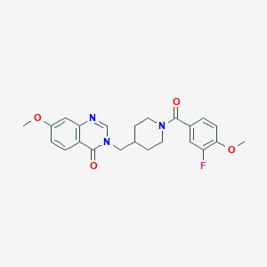 3-{[1-(3-Fluoro-4-methoxybenzoyl)piperidin-4-yl]methyl}-7-methoxy-3,4-dihydroquinazolin-4-one