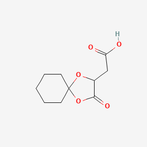 molecular formula C10H14O5 B12275395 (2R)-(3-Oxo-1,4-dioxa-spiro[4.5]dec-2-yl)-acetic acid 