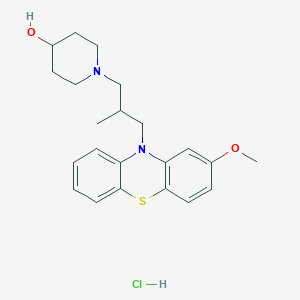 molecular formula C22H29ClN2O2S B1227541 2-Methoxy-10-(2-methyl-3-(4-hydroxypiperidino)propyl)phenothiazine hydrochloride 