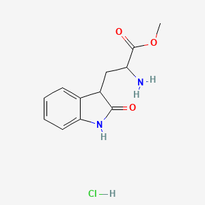 molecular formula C12H15ClN2O3 B12275460 Methyl(2S)-2-Amino-3-(2-oxo-3-indolinyl)propanoateHydrochloride 