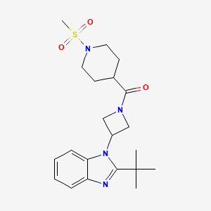 2-tert-butyl-1-[1-(1-methanesulfonylpiperidine-4-carbonyl)azetidin-3-yl]-1H-1,3-benzodiazole