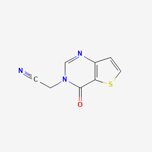 molecular formula C8H5N3OS B12275496 2-{4-oxo-3H,4H-thieno[3,2-d]pyrimidin-3-yl}acetonitrile 