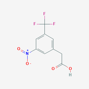 molecular formula C9H6F3NO4 B12275516 3-Nitro-5-(trifluoromethyl)phenylacetic acid 