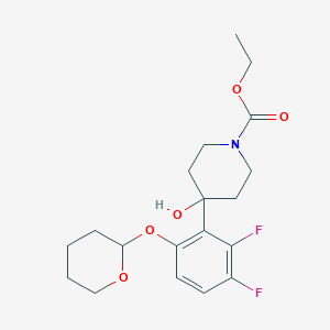 Ethyl 4-(2,3-difluoro-6-((tetrahydro-2H-pyran-2-yl)oxy)phenyl)-4-hydroxypiperidine-1-carboxylate