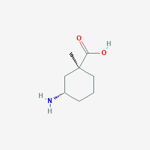 molecular formula C8H15NO2 B12275538 (1S,3S)-3-amino-1-methylcyclohexane-1-carboxylic acid 