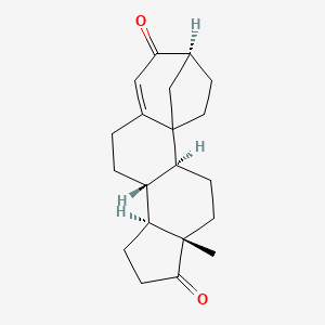 molecular formula C20H26O2 B1227557 12a-Methyl-2,3,3a,3b,4,5,9,10,10b,11,12,12a-dodecahydro-1H-8,10a-methanocyclohepta[a]cyclopenta[f]naphthalene-1,7(8H)-dione 