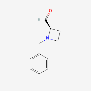 molecular formula C11H13NO B12275636 (2R)-1-Benzylazetidine-2-carbaldehyde 