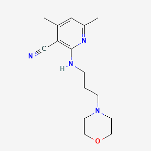 molecular formula C15H22N4O B1227569 4,6-Dimethyl-2-[3-(4-morpholinyl)propylamino]-3-pyridinecarbonitrile 