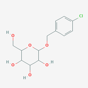 molecular formula C13H17ClO6 B12275712 2-[(4-Chlorophenyl)methoxy]-6-(hydroxymethyl)oxane-3,4,5-triol 