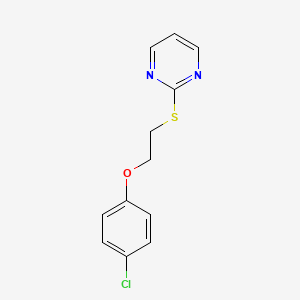 molecular formula C12H11ClN2OS B1227572 2-[2-(4-氯苯氧基)乙硫基]嘧啶 