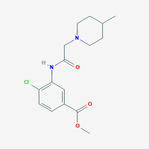 molecular formula C16H21ClN2O3 B1227574 4-氯-3-[[2-(4-甲基-1-哌啶基)-1-氧代乙基]氨基]苯甲酸甲酯 