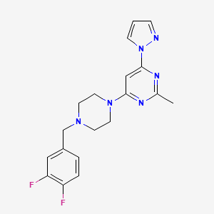 4-{4-[(3,4-difluorophenyl)methyl]piperazin-1-yl}-2-methyl-6-(1H-pyrazol-1-yl)pyrimidine