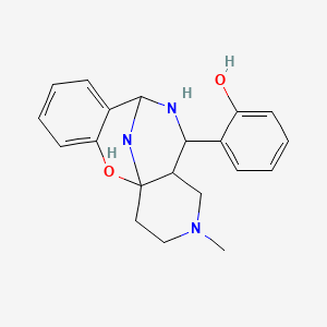 molecular formula C20H23N3O2 B12275754 2-[(1S,9R,11R,12R)-14-methyl-2-oxa-10,14,17-triazatetracyclo[7.7.1.0^{1,12}.0^{3,8}]heptadeca-3,5,7-trien-11-yl]phenol 