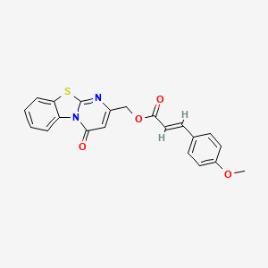 molecular formula C21H16N2O4S B1227578 (4-氧代嘧啶并[2,1-b][1,3]苯并噻唑-2-基)甲基 (E)-3-(4-甲氧基苯基)丙-2-烯酸酯 