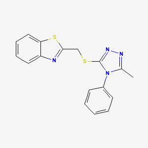 2-[[(5-Methyl-4-phenyl-1,2,4-triazol-3-yl)thio]methyl]-1,3-benzothiazole