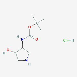 molecular formula C9H19ClN2O3 B12275800 (3R,4S)-(4-Hydroxy-pyrrolidin-3-yl)-carbamic acid tert-butyl ester hydrochloride 