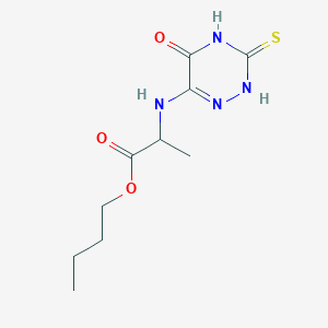 2-[(5-oxo-3-sulfanylidene-2H-1,2,4-triazin-6-yl)amino]propanoic acid butyl ester