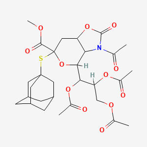 molecular formula C29H39NO12S B12275817 Methyl (1-Adamantanyl 5-acetamido-7,8,9-tri-O-acetyl-5-N,4-O-carbonyl-3,5-dideoxy-2-thio-D-glycero-alpha-D-galacto-non-2-ulopyranoside)onate 