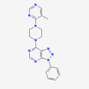 molecular formula C19H19N9 B12275822 5-methyl-4-(4-{3-phenyl-3H-[1,2,3]triazolo[4,5-d]pyrimidin-7-yl}piperazin-1-yl)pyrimidine 