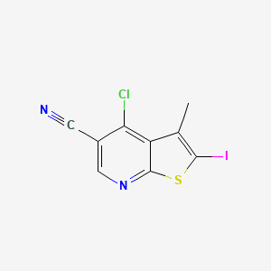 molecular formula C9H4ClIN2S B12275838 4-Chloro-2-iodo-3-methylthieno[2,3-b]pyridine-5-carbonitrile CAS No. 930293-15-5