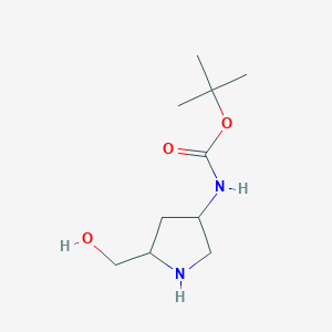 molecular formula C10H20N2O3 B12275849 tert-Butyl(5-(hydroxymethyl)pyrrolidin-3-yl)carbamate 