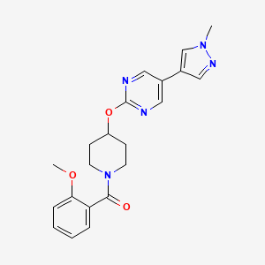 molecular formula C21H23N5O3 B12275876 2-{[1-(2-methoxybenzoyl)piperidin-4-yl]oxy}-5-(1-methyl-1H-pyrazol-4-yl)pyrimidine 