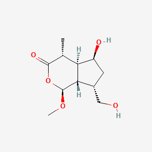 molecular formula C11H18O5 B1227588 (1S,4R,4aS,5S,7S,7aS)-5-hydroxy-7-(hydroxymethyl)-1-methoxy-4-methyl-4,4a,5,6,7,7a-hexahydro-1H-cyclopenta[c]pyran-3-one 