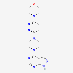 molecular formula C17H21N9O B12275887 4-[6-(4-{1H-pyrazolo[3,4-d]pyrimidin-4-yl}piperazin-1-yl)pyridazin-3-yl]morpholine 