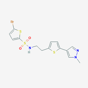 molecular formula C14H14BrN3O2S3 B12275907 5-bromo-N-{2-[5-(1-methyl-1H-pyrazol-4-yl)thiophen-2-yl]ethyl}thiophene-2-sulfonamide 