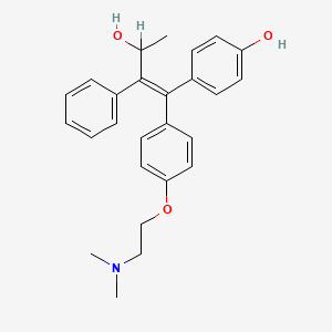 molecular formula C26H29NO3 B1227593 Benzeneethanol, beta-((4-(2-(dimethylamino)ethoxy)phenyl)(4-hydroxyphenyl)methylene)-alpha-methyl-, (betaE)- CAS No. 194279-77-1