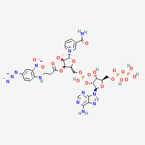 molecular formula C30H35N12O20P3 B1227594 Arylazido-beta-alanyl-nadp CAS No. 73617-93-3