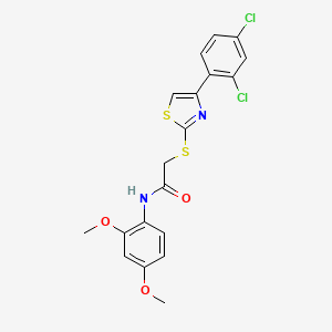 2-{[4-(2,4-dichlorophenyl)-1,3-thiazol-2-yl]sulfanyl}-N-(2,4-dimethoxyphenyl)acetamide