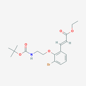 Ethyl (2E)-3-(3-bromo-2-{[2-({[(1,1-dimethylethyl)oxy]carbonyl}amino)ethyl]oxy}phenyl)-2-propenoate