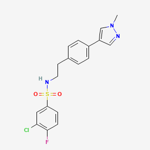 3-chloro-4-fluoro-N-{2-[4-(1-methyl-1H-pyrazol-4-yl)phenyl]ethyl}benzene-1-sulfonamide