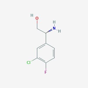 molecular formula C8H9ClFNO B12276011 (2R)-2-Amino-2-(3-chloro-4-fluorophenyl)ethan-1-OL CAS No. 933786-63-1