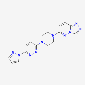 molecular formula C16H16N10 B12276013 3-(1H-pyrazol-1-yl)-6-(4-{[1,2,4]triazolo[4,3-b]pyridazin-6-yl}piperazin-1-yl)pyridazine 