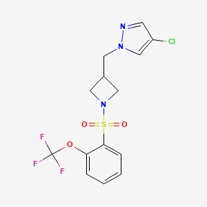 4-chloro-1-({1-[2-(trifluoromethoxy)benzenesulfonyl]azetidin-3-yl}methyl)-1H-pyrazole