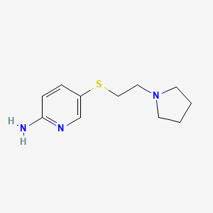 molecular formula C11H17N3S B12276037 5-(2-Pyrrolidin-1-yl-ethylsulfanyl)-pyridin-2-ylamine 