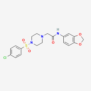 N-(1,3-benzodioxol-5-yl)-2-[4-(4-chlorophenyl)sulfonyl-1-piperazinyl]acetamide