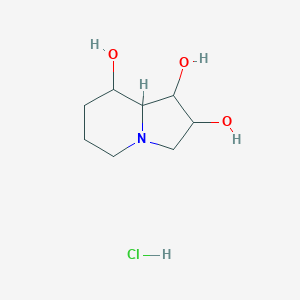 1,2,3,5,6,7,8,8a-Octahydroindolizine-1,2,8-triol;hydrochloride