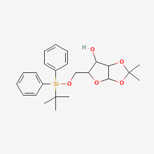 molecular formula C24H32O5Si B12276082 (3aS,5R,6R,6aS)-5-(((tert-Butyldiphenylsilyl)oxy)methyl)-2,2-dimethyltetrahydrofuro[2,3-d][1,3]dioxol-6-ol 