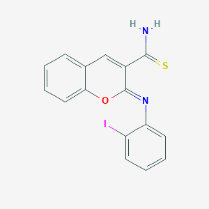 (2Z)-2-[(2-iodophenyl)imino]-2H-chromene-3-carbothioamide