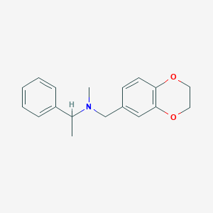 molecular formula C18H21NO2 B12276124 [(2,3-Dihydro-1,4-benzodioxin-6-yl)methyl](methyl)(1-phenylethyl)amine 