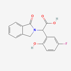 molecular formula C16H12FNO4 B12276136 2-(5-Fluoro-2-hydroxyphenyl)-2-(1-oxoisoindolin-2-yl)acetic acid 