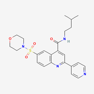 molecular formula C24H28N4O4S B1227614 N-(3-甲基丁基)-6-(4-吗啉基磺酰基)-2-吡啶-4-基-4-喹啉甲酰胺 