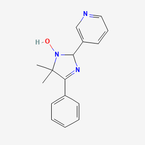 molecular formula C16H17N3O B1227616 3-(1-hydroxy-5,5-dimethyl-4-phenyl-2H-imidazol-2-yl)pyridine 