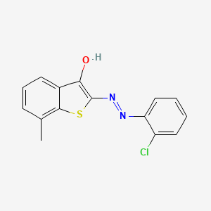 molecular formula C15H11ClN2OS B12276160 (2Z)-2-[2-(2-chlorophenyl)hydrazin-1-ylidene]-7-methyl-2,3-dihydro-1-benzothiophen-3-one 