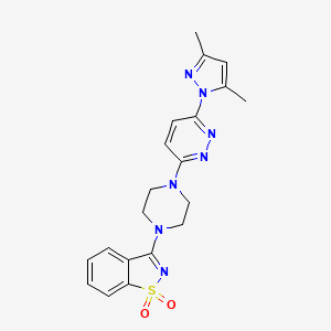 3-{4-[6-(3,5-dimethyl-1H-pyrazol-1-yl)pyridazin-3-yl]piperazin-1-yl}-1lambda6,2-benzothiazole-1,1-dione