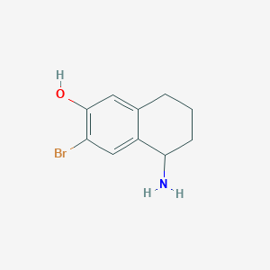 molecular formula C10H12BrNO B12276190 5-Amino-3-bromo-5,6,7,8-tetrahydronaphthalen-2-ol 