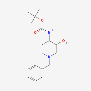 molecular formula C17H26N2O3 B12276210 tert-butyl N-(1-benzyl-3-hydroxypiperidin-4-yl)carbamate 